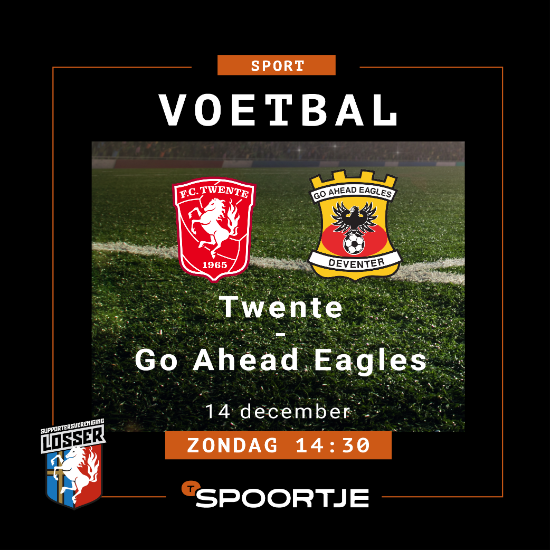 Zondag 14 december: FC Twente – Go Ahead Eagles live bij ’t Spoortje! ⚽🍻