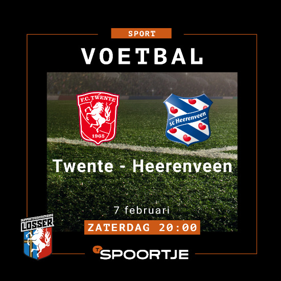 ⚽ Zaterdag 7 februari: FC Twente – SC Heerenveen live bij ’t Spoortje! 🍻