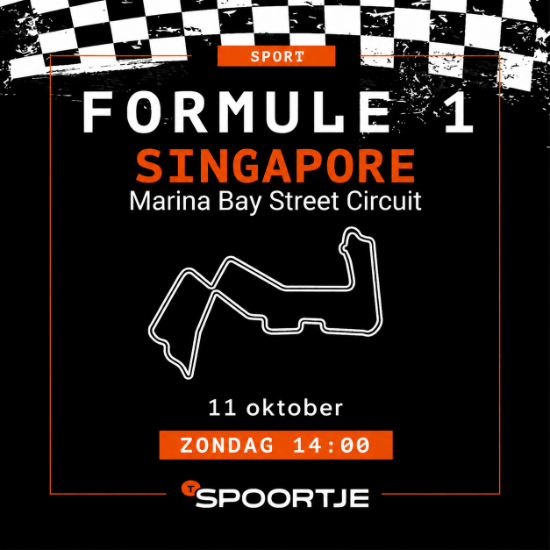 GP Formule 1 van Singapore LIVE op groot scherm