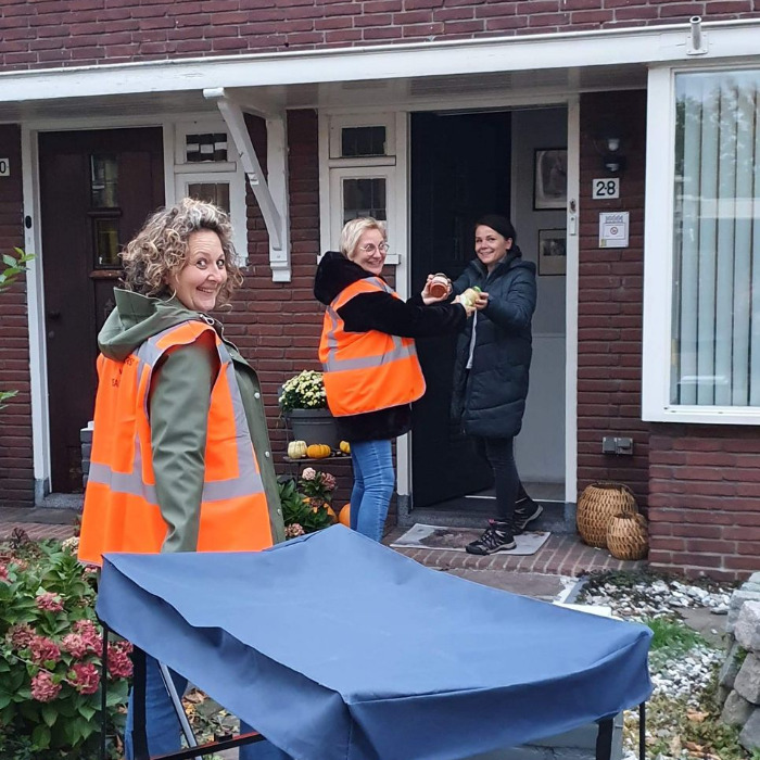 de kartrekkers in actie
